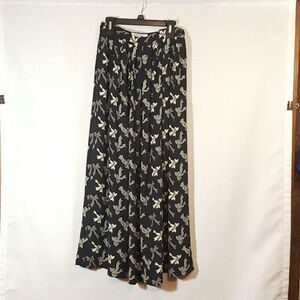 Vintage Saks Pleated Skirt Sz 4 Black w Cream Bows Saks Fifth Avenue